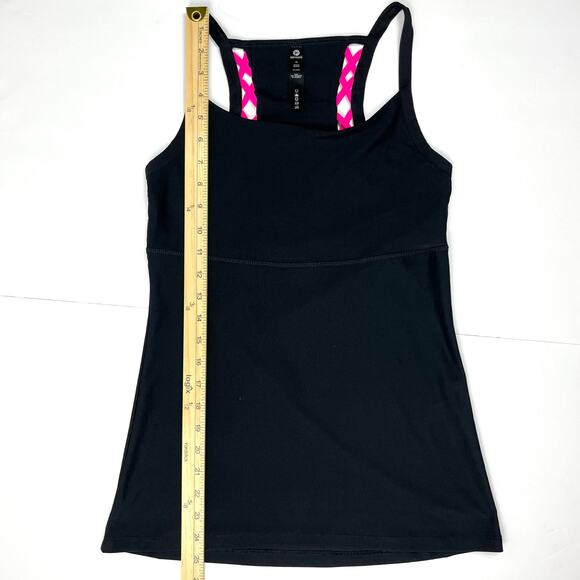 Reflex Womens Tank Razorback Black Pink Accent Size M Athleisure Fitness - Picture 6 of 9